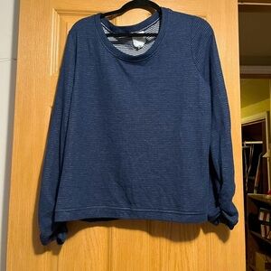 Alfani blue striped long sleeve top